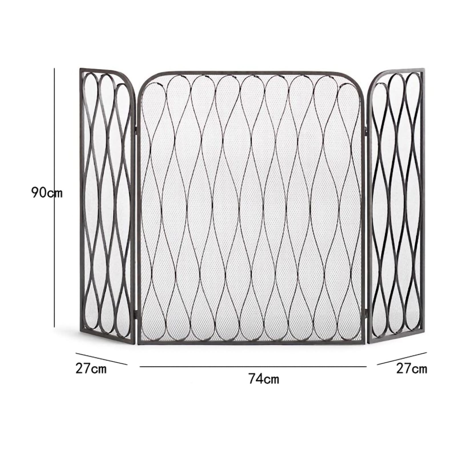 Gold & Black Fireplace Screen Cover - Decorative Fireplace Grate & Safety Screen for Indoor Fireplace Protection - Perfect for Living Room, Bedroom & Home Decor