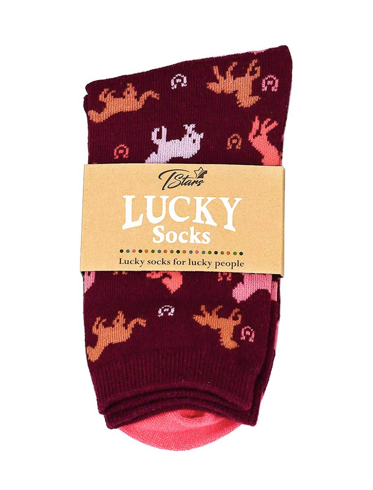 Tstars Equestrian Horse Socks for Women & Girls - Fun Novelty Crew Socks - Perfect Gift for Horse Lovers & Riding Enthusiasts - Great for Horseback Riding, Barn Days & Equestrian Events