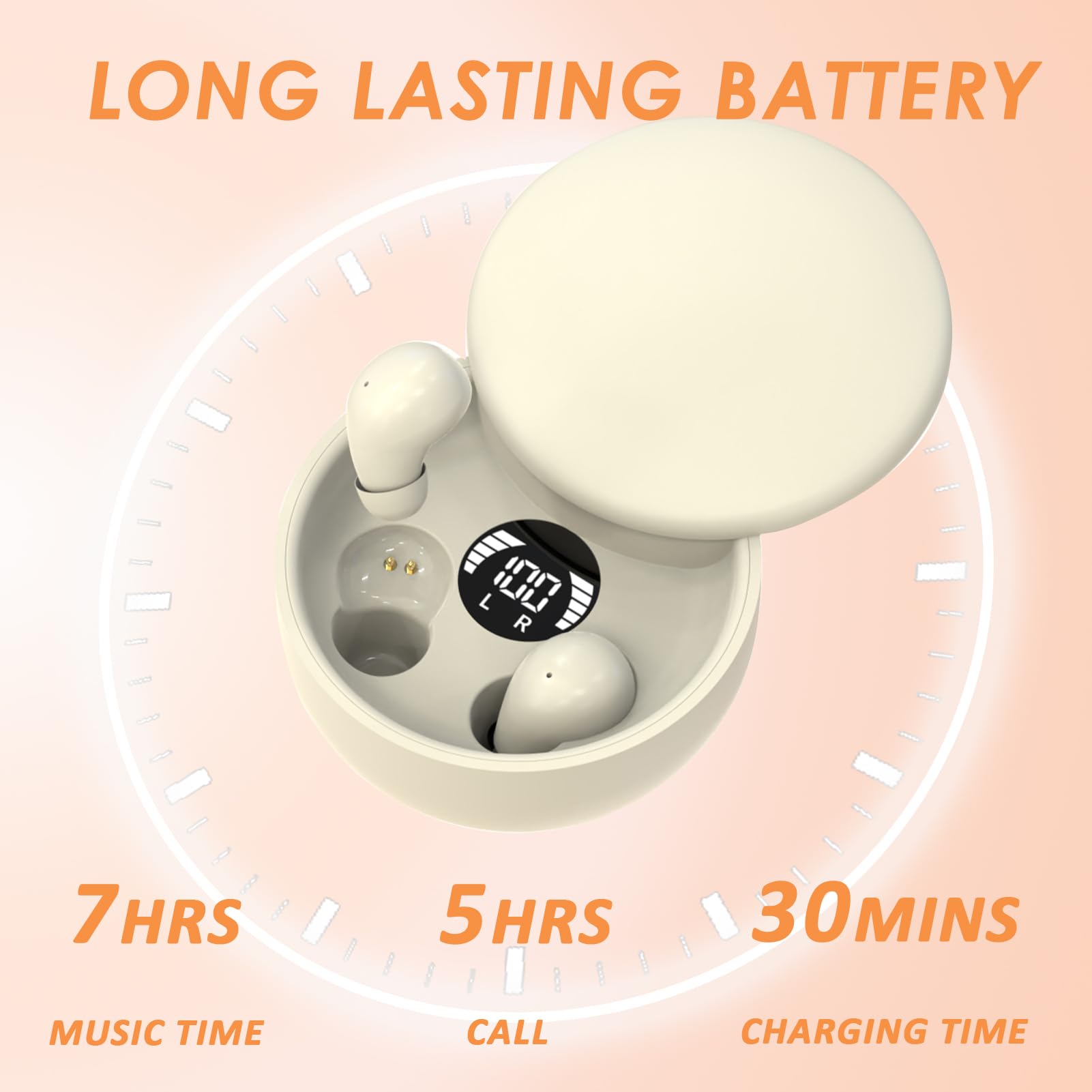 Loluka Smallest Mini Wireless Bluetooth Earbuds - 6H Playtime, Lightweight, Touch Control, Bluetooth 5.4 for Small Ears - Fast Charging, Invisible Fit - Perfect for Running, Workouts & Daily Commute