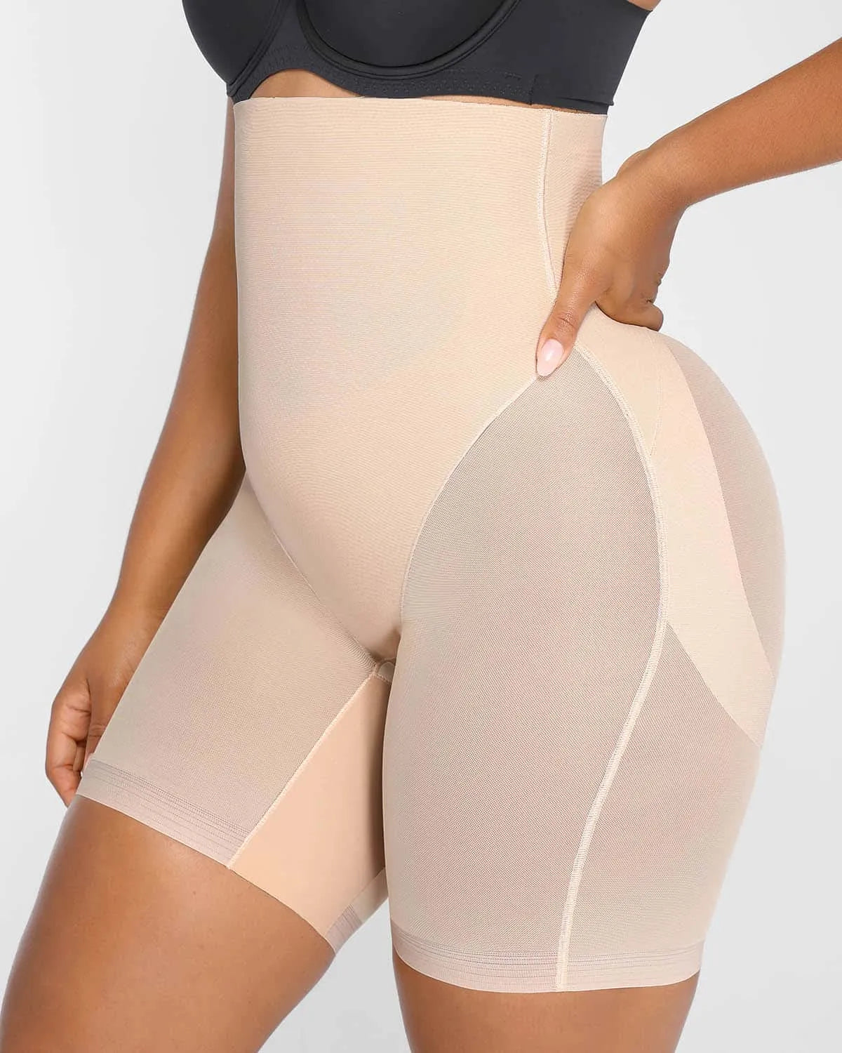AirSlim® Mesh Smooth Butt Lifting Shorts for Women - High Waist Tummy Control Shapewear - Comfortable & Breathable for Workout, Yoga & Everyday Wear