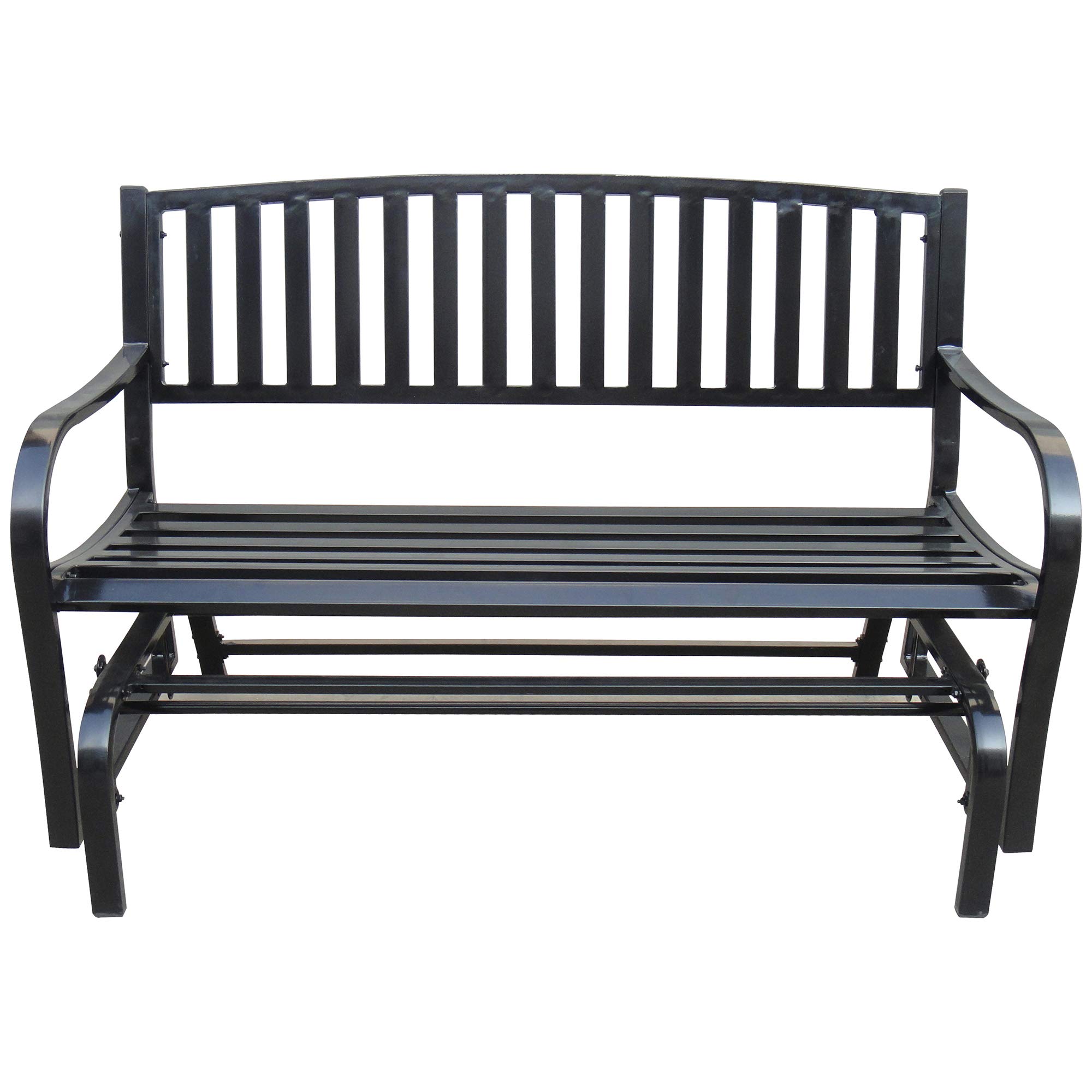 MAYPEX 4 Ft. Steel Patio Garden Glider Bench - 2-Person Outdoor Loveseat for Porch, Yard & Park - Durable Weather-Resistant Swing Bench for Relaxing in Garden, Backyard or Public Spaces