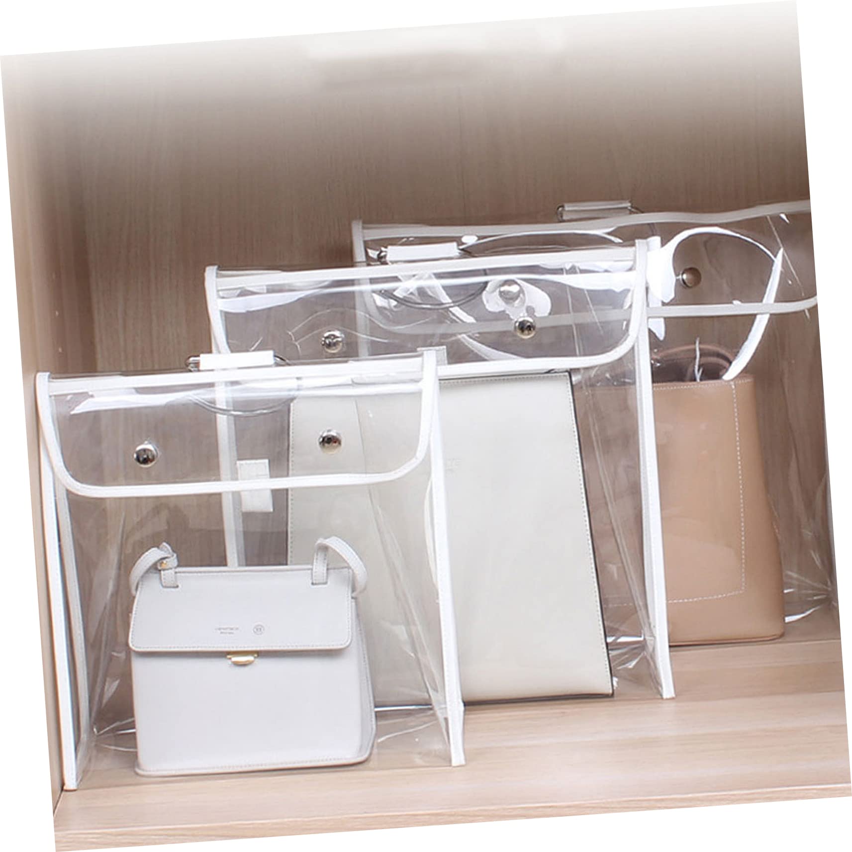DOITOOL Clear Handbag Organizer & Purse Storage Bag - Hanging Wardrobe Hook Holder, Tote Protector & Clothing Storage Organizer for Travel, Home & Office Organization