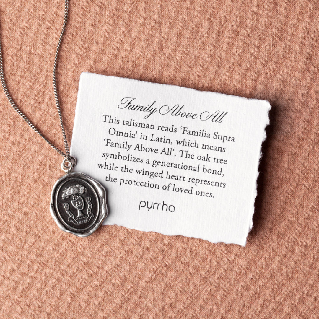 Family Above All Talisman - Meaningful Keepsake for Loved Ones | Perfect for Home Decor, Gifts & Spiritual Protection