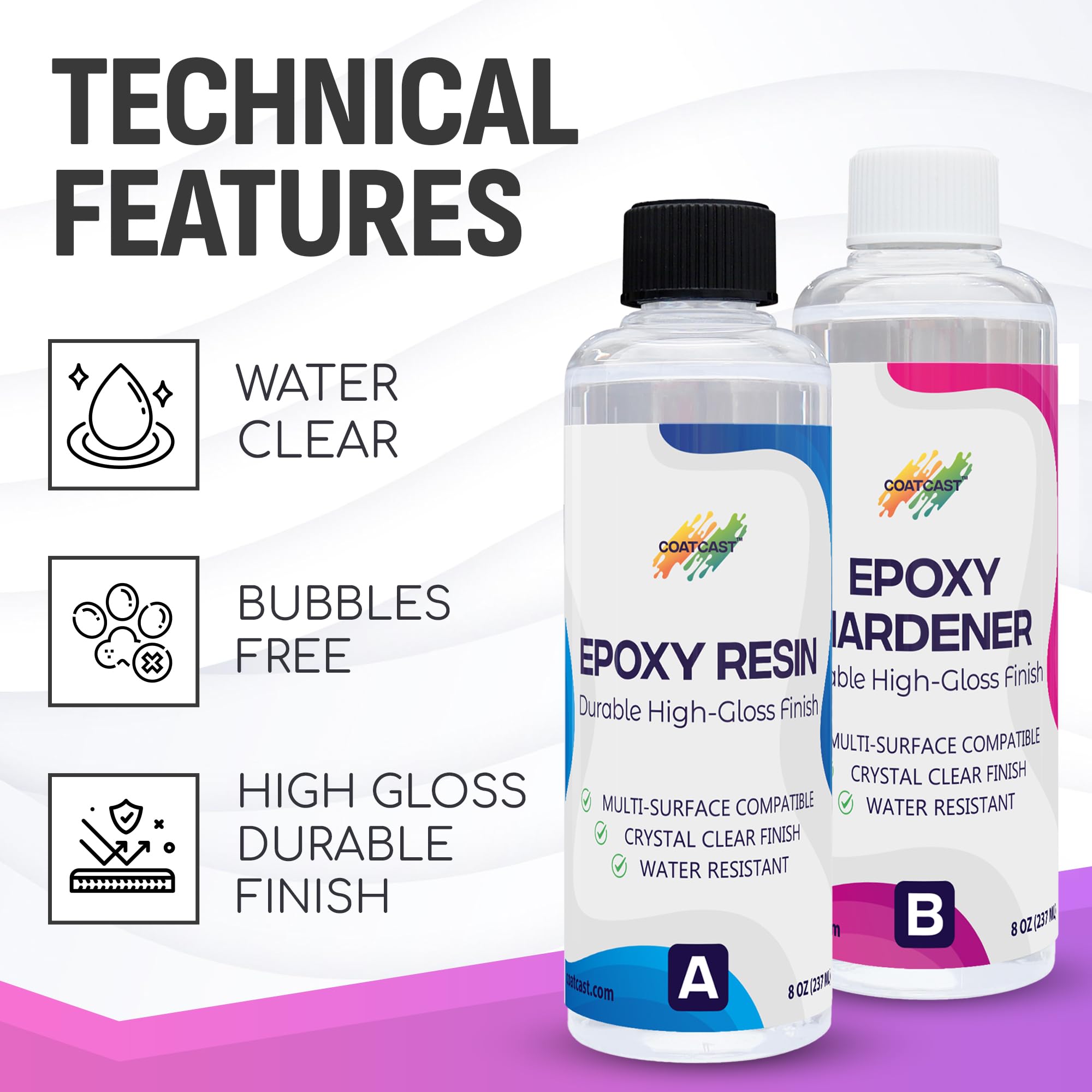 16 Oz Epoxy Resin Kit - Low Viscosity, Crystal Clear High-Gloss Finish for Wood, Concrete, Stone Coating | Bubble-Free, Self-Leveling, Easy to Use | Ideal for Arts & Crafts, Jewelry Making, Tabletop Protection & DIY Home Decor Projects