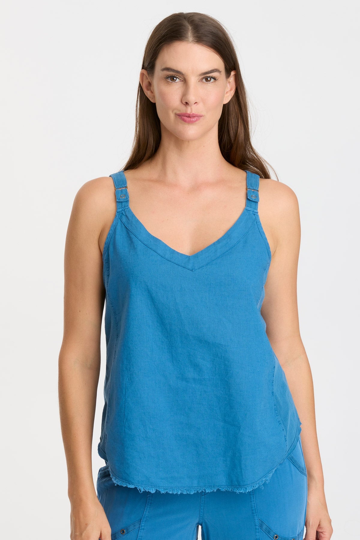 Linen Theroux Tank Top for Women - Breathable Summer Casual Shirt - Perfect for Beach, Travel, and Everyday Wear