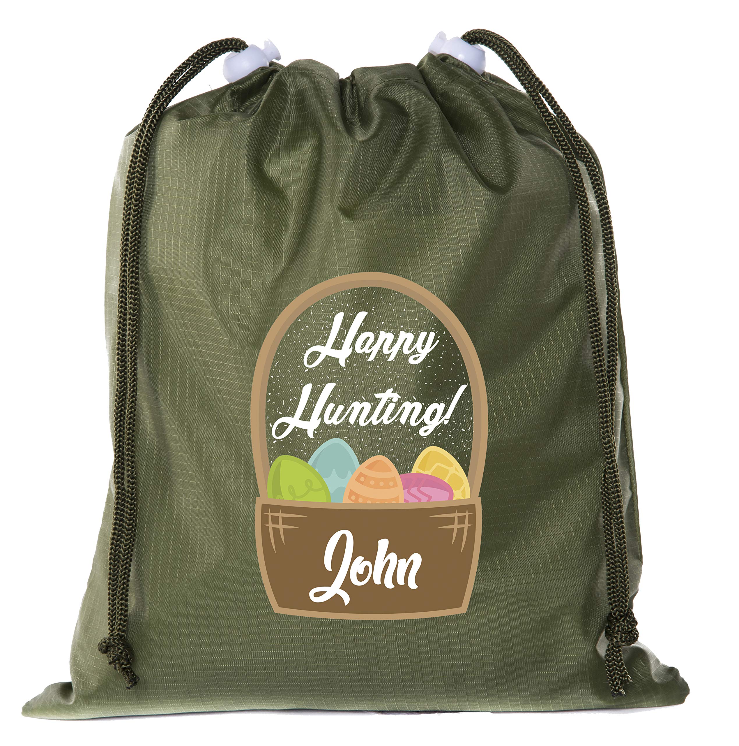 Custom Personalized Mini Easter Cinch Bags - Small Easter Basket Favor Bags with Name - Cute Party Favors for Kids, Egg Hunt, Classroom Treats & Gift Exchange