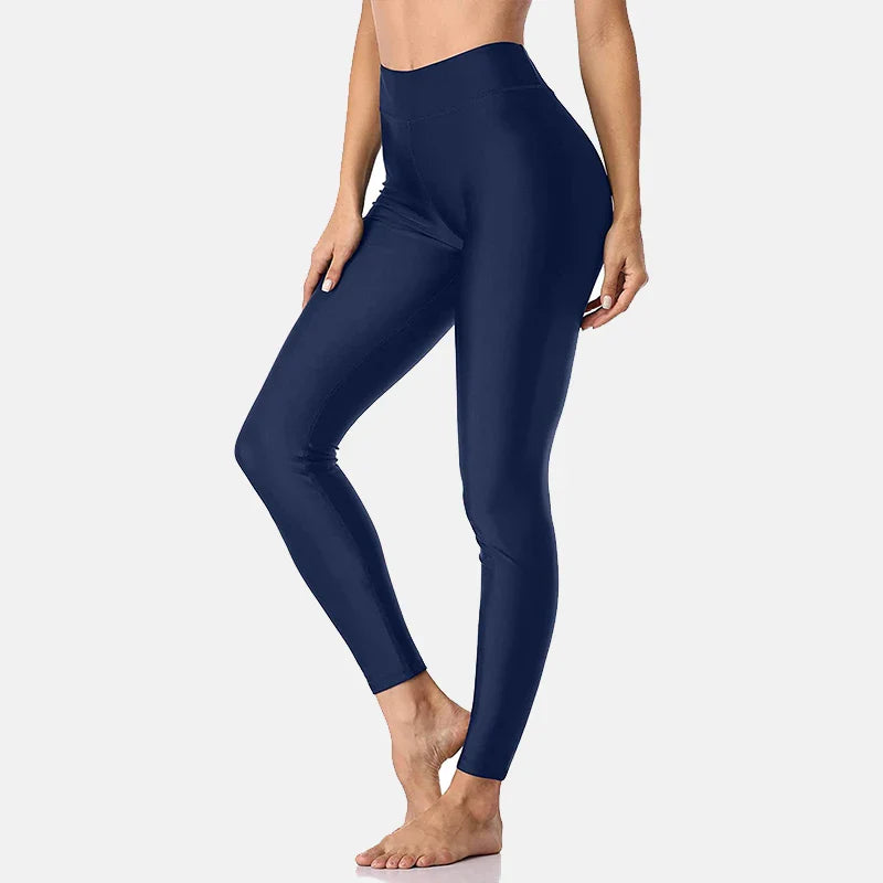 Anfilia Women's High Waisted Swim Pants - Quick Dry Swim Leggings & Swim Tights for Beach, Pool & Water Aerobics