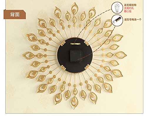 Luxury Peacock Wall Clock - European Iron Art for Home Decor