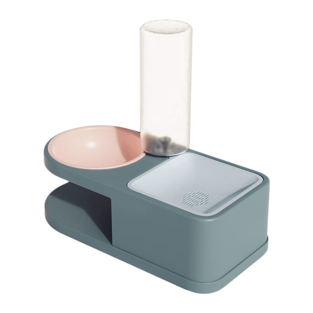 POPETPOP Automatic Pet Water Dispenser - Double Bowl Dog & Cat Water Feeder with Bottle - Perfect for Home, Office & Travel Use for Small Pets