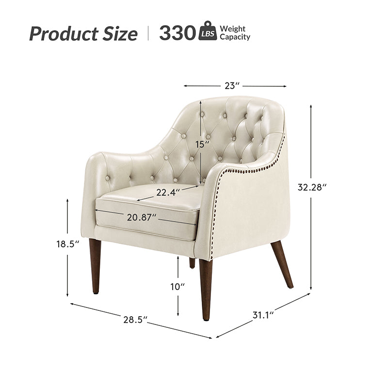**Casio Genuine Leather Barrel Chair with Wooden Legs – Stylish Accent Chair for Living Room, Office, or Lounge**