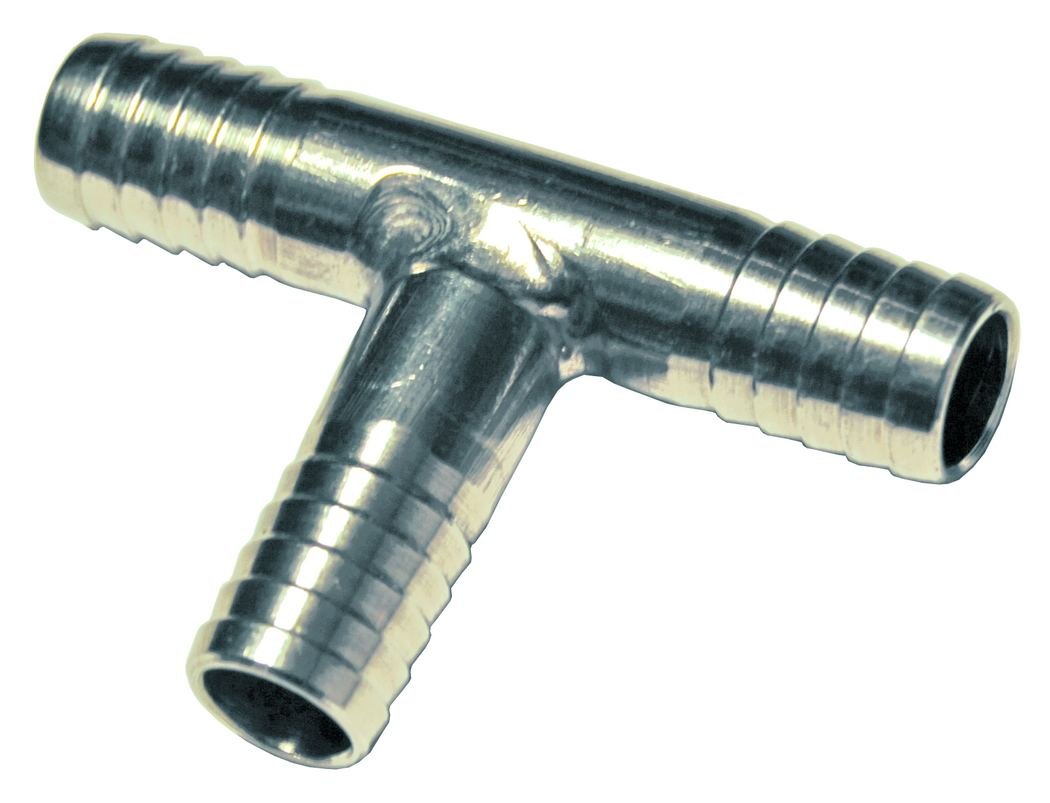 Dixon 179-0404SS 304 Stainless Steel Hose Barb Tee Splicer - Forged, 1/4