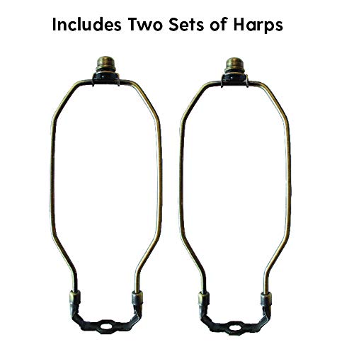 2-Pack Antique Brass Lamp Harp Set (12