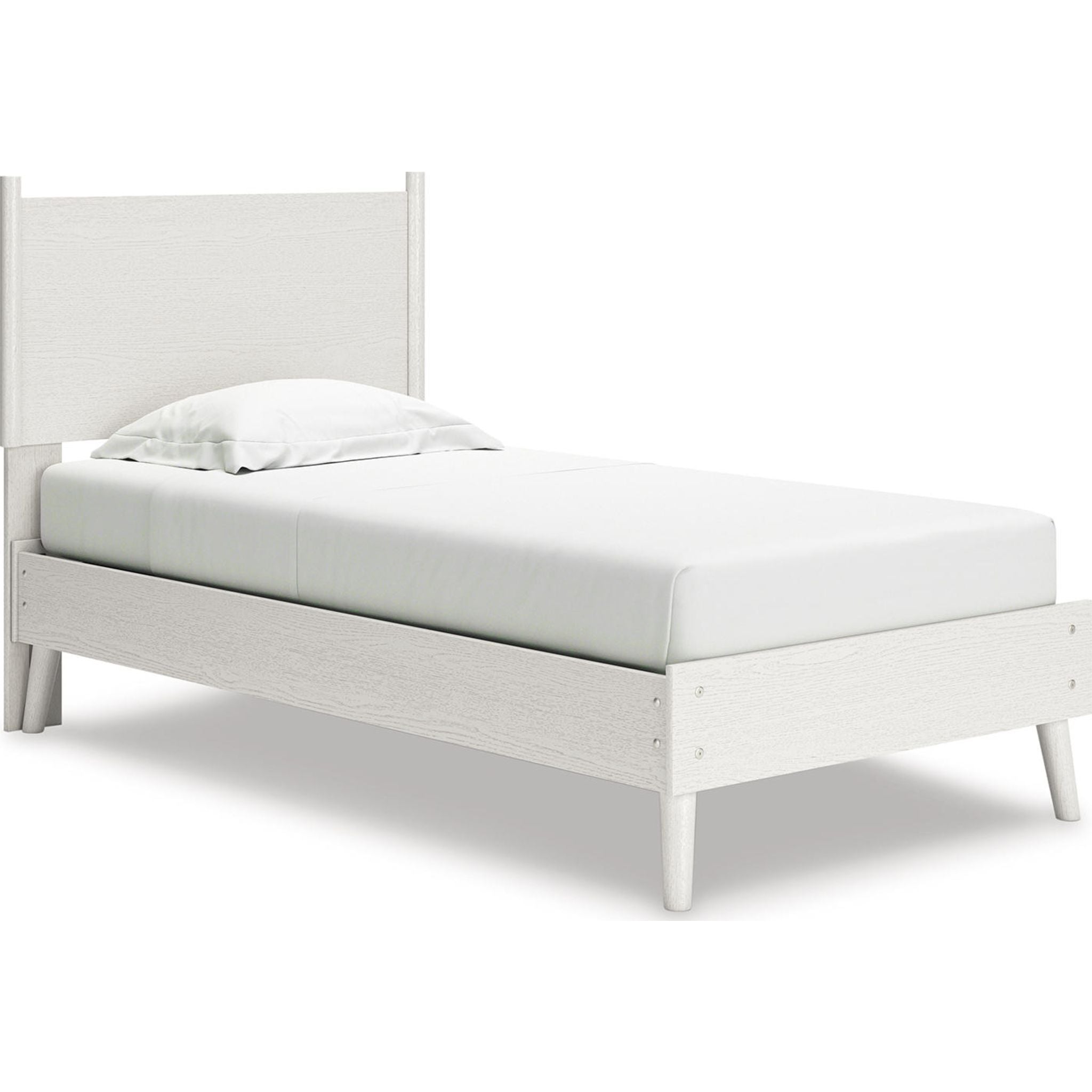 Aprilyn Twin Panel Bed Frame - White Wooden Platform Bed with Headboard & Footboard - Perfect for Kids, Teens & Guest Rooms
