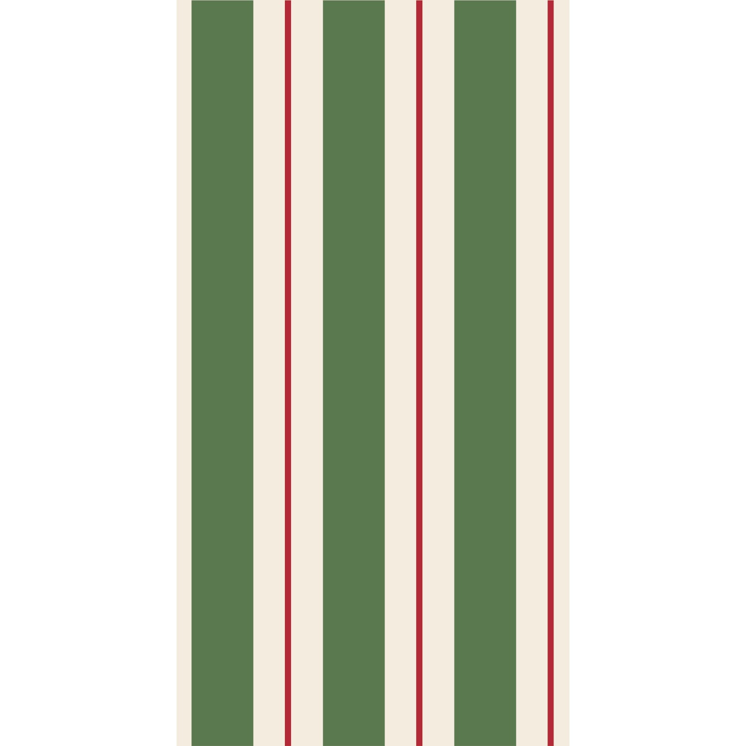 Premium Green & Red Awning Stripe Cotton Guest Napkins - 16-Pack for Dinner Parties, Weddings & Holiday Gatherings