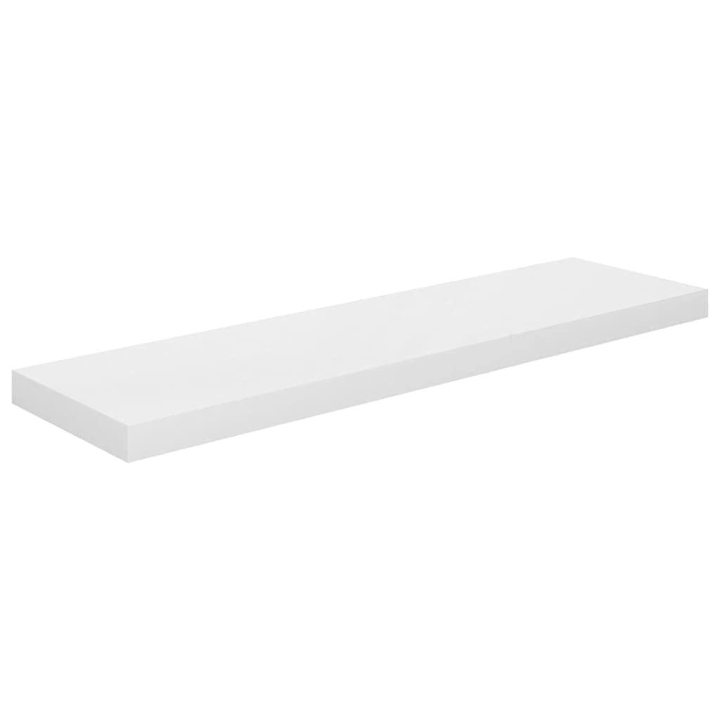 Floating Shelves Wall Mounted - Modern Decorative Shelves for Bedroom & Living Room - High Gloss White MDF Shelf 35.4