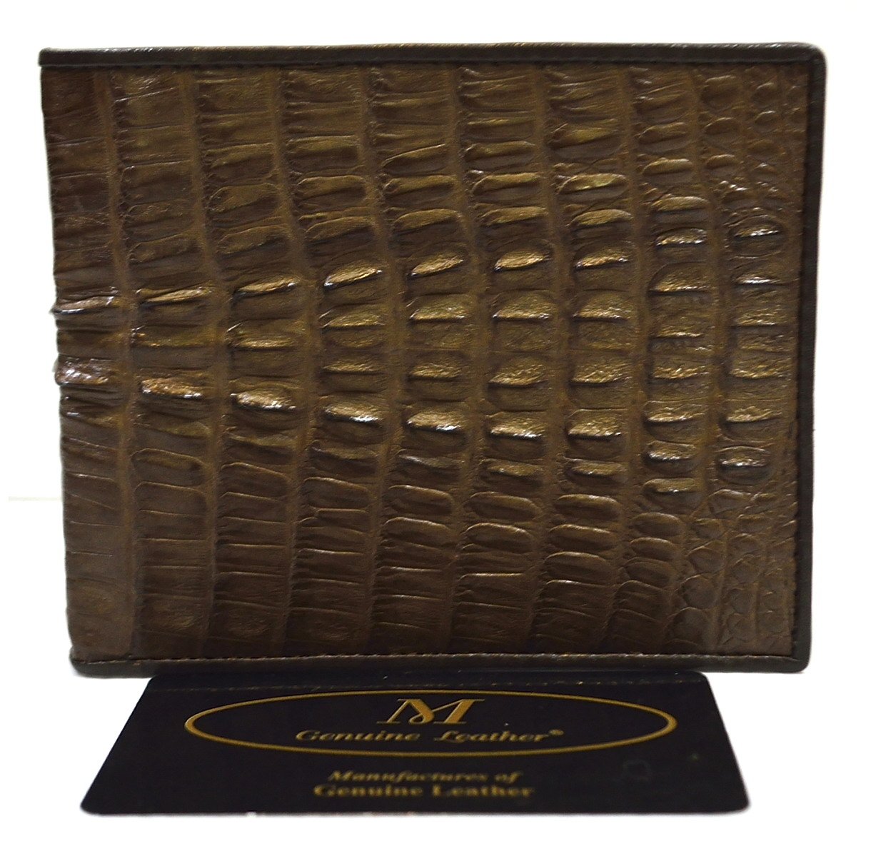 Luxury Men's Bifold Crocodile Leather Wallet - Genuine Crocodile Tail Skin, Dark Brown - Perfect for Business, Travel & Everyday Use