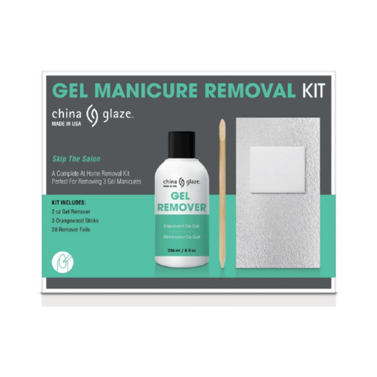 China Glaze Gel Manicure Removal Kit - Soak Off Nail Polish Remover Set for Salon & Home Use - Perfect for Gel Nail Polish Removal & Manicure Care