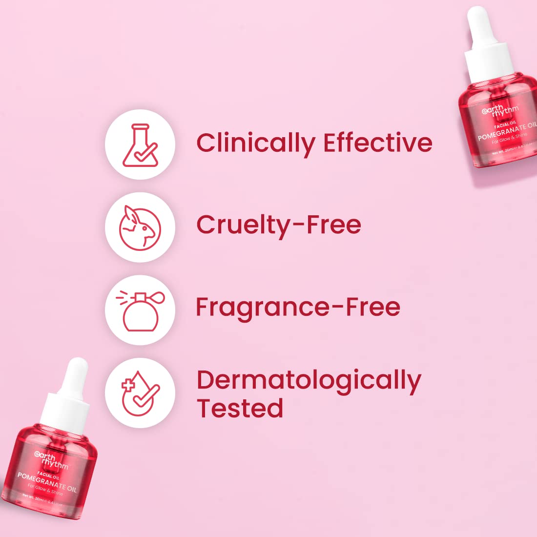 Organic Cold Pressed Pomegranate Face Oil for Hydration, Pigmentation & Dark Spot Treatment | 20ml | Vegan Skincare for Dry, Sensitive & Acne-Prone Skin | Day & Night Moisturizer