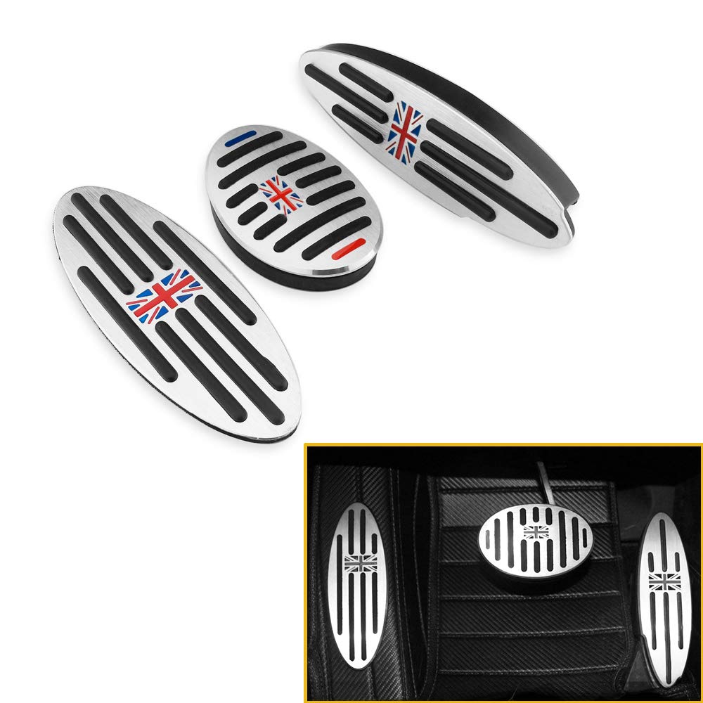 QIDIAN Non-Slip Car Foot Rest Pedal Covers for Mini Cooper Clubman R50 R55 F54 F55 F60 R60 R61 Hatchback & Countryman - Easy Install No Drill Footrest Plate (Perfect for Long Drives & Comfort Enhancement)