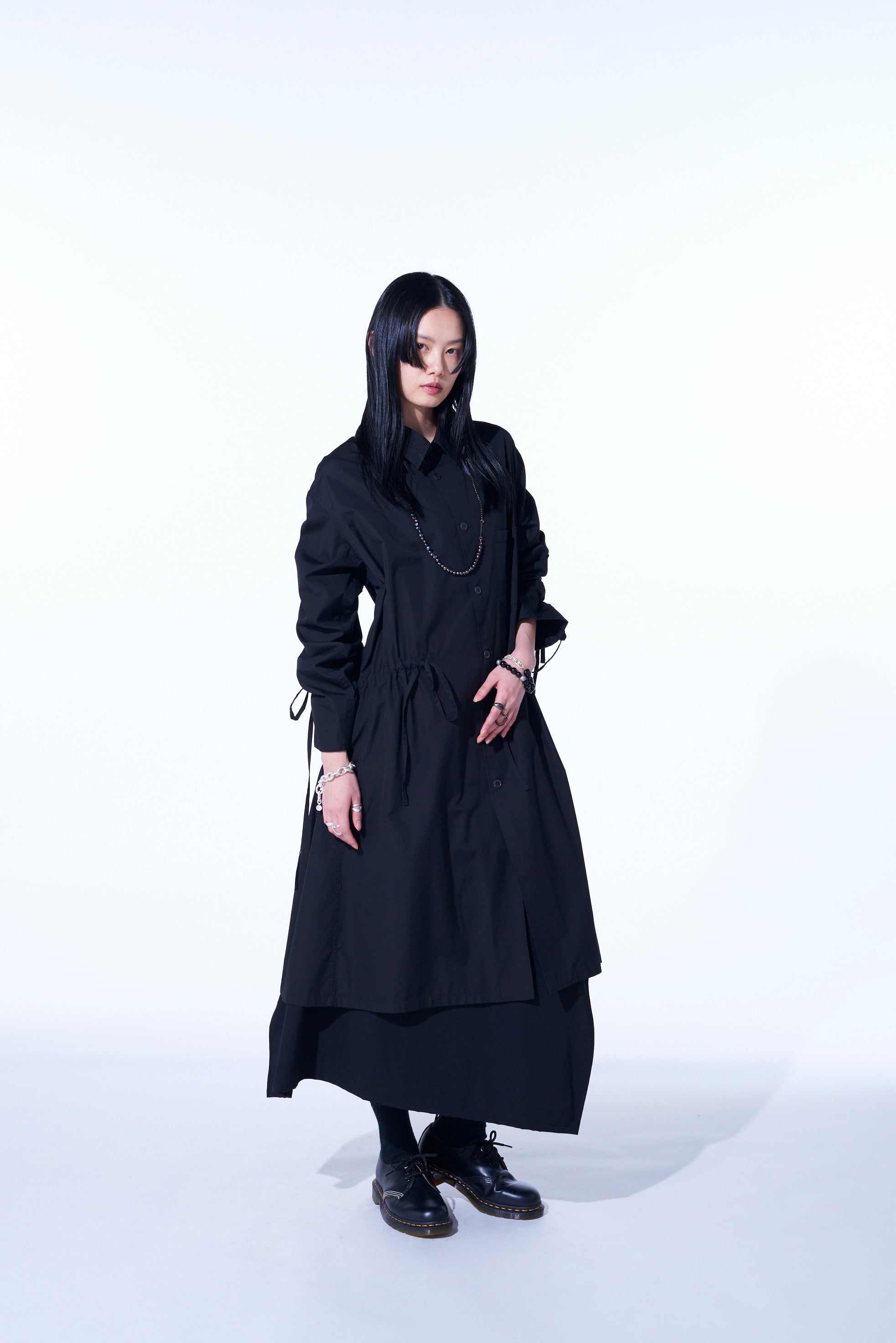 Oversized Cotton Broadcloth Long Shirt with Gathered Strings - Comfortable Loose Fit Casual Top for Women | Perfect for Layering, Beach Cover-Up & Everyday Wear
