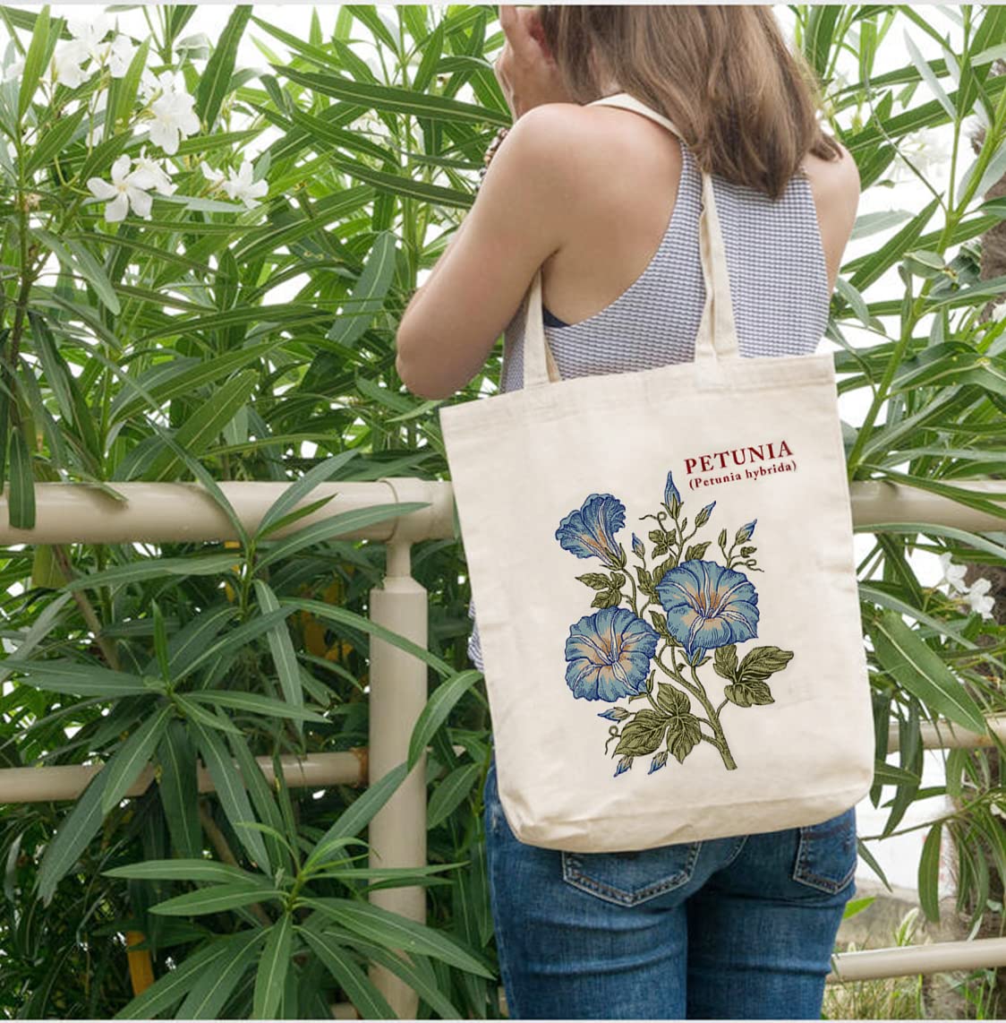 2 Pack Floral Tote Bags for Women - Aesthetic Botanical Print Reusable Grocery Shopping Bags | Perfect for Farmers Market, Beach Trips & Everyday Use