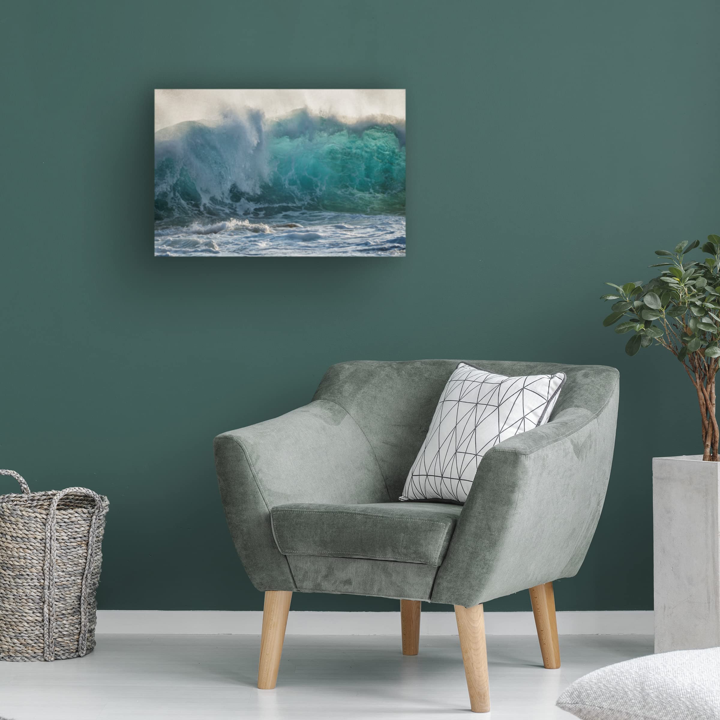 Dennis Frates 'Waves 6' Canvas Wall Art Print - Ocean Wave Painting for Beach House Decor, Living Room & Bedroom Wall Art