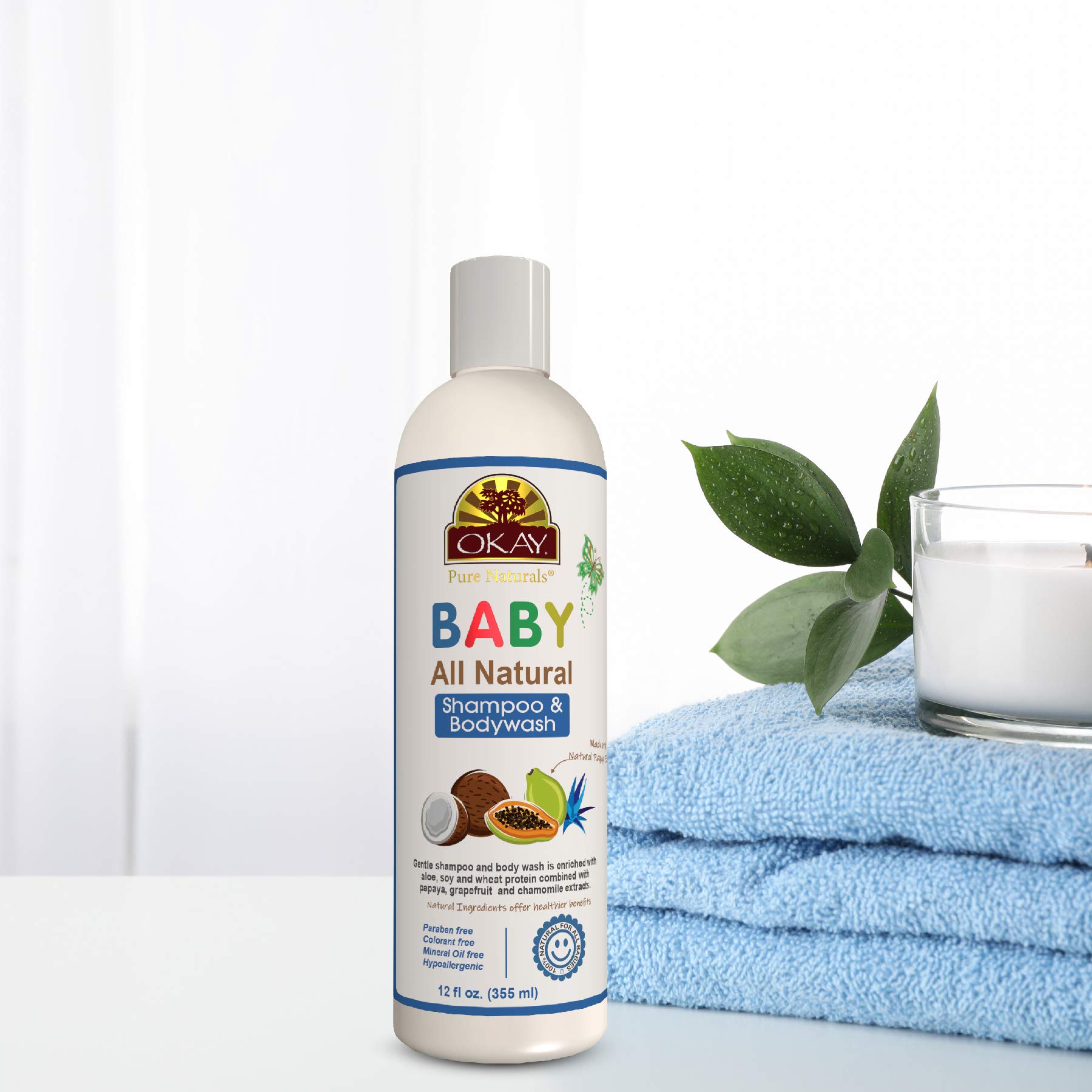 Organic Baby Shampoo & Body Wash - Sulfate, Silicone, Paraben Free - Gentle Cleansing for Sensitive Skin & Hair - 12 oz Made in USA - Perfect for Newborns, Infants & Toddlers Daily Bath Time