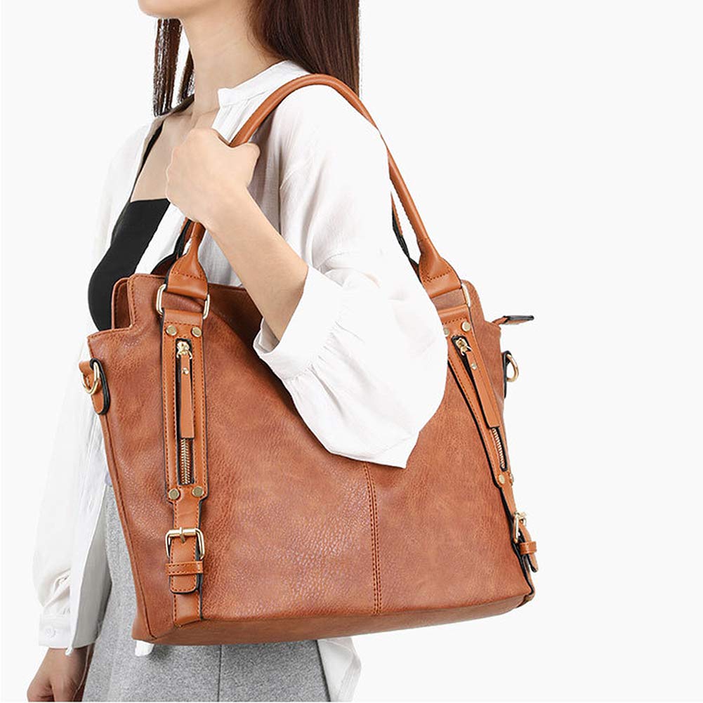 MINTEGRA Women's PU Leather Hobo Shoulder Bag - Large Capacity Tote & Crossbody Purse for Work, Travel & Everyday Use
