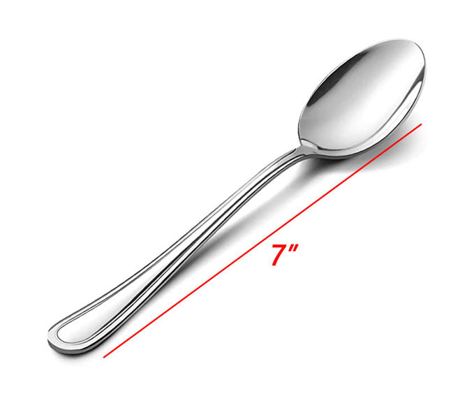 12/60/120 Piece Stainless Steel Dessert Spoons Set - Elegant Silverware for Parties, Weddings & Home Dining (Durable & Dishwasher Safe)