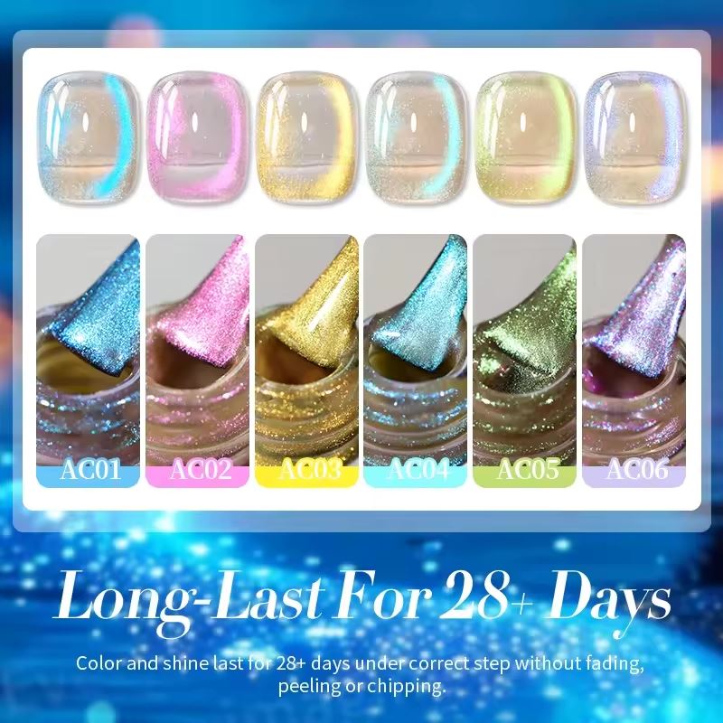 Born Pretty Cat Eye Magnetic Gel Polish - Long Lasting Aurora Nail Lacquer for Stunning Glitter Manicures | Perfect for Parties, Weddings & Special Occasions