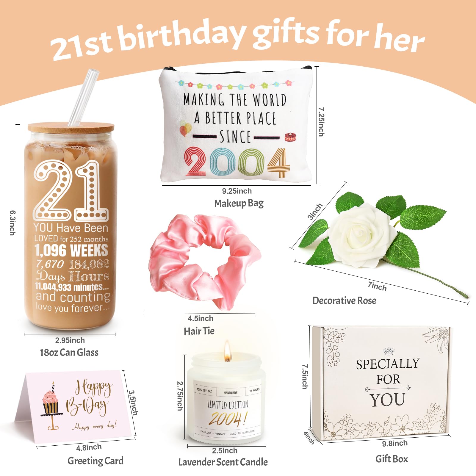 **21st Birthday Gifts for Women - Unique 21 Year Old Birthday Present Ideas for Her - Perfect for Daughter, Sister & Friend - 2004 Born Females - Ideal for Celebrations, Parties & Special Moments**