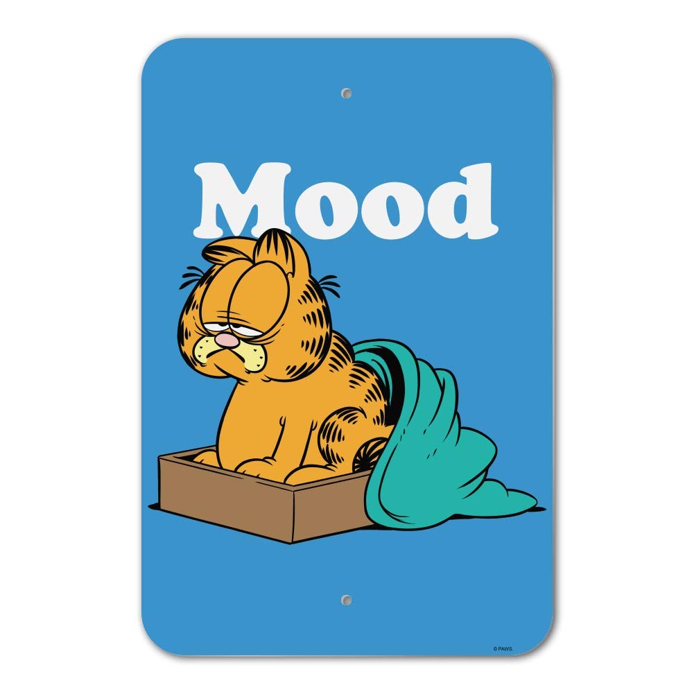 Funny Garfield Mood Sign for Home & Office Decor - Perfect for Desks, Walls, and Gifts | GRAPHICS & MORE
