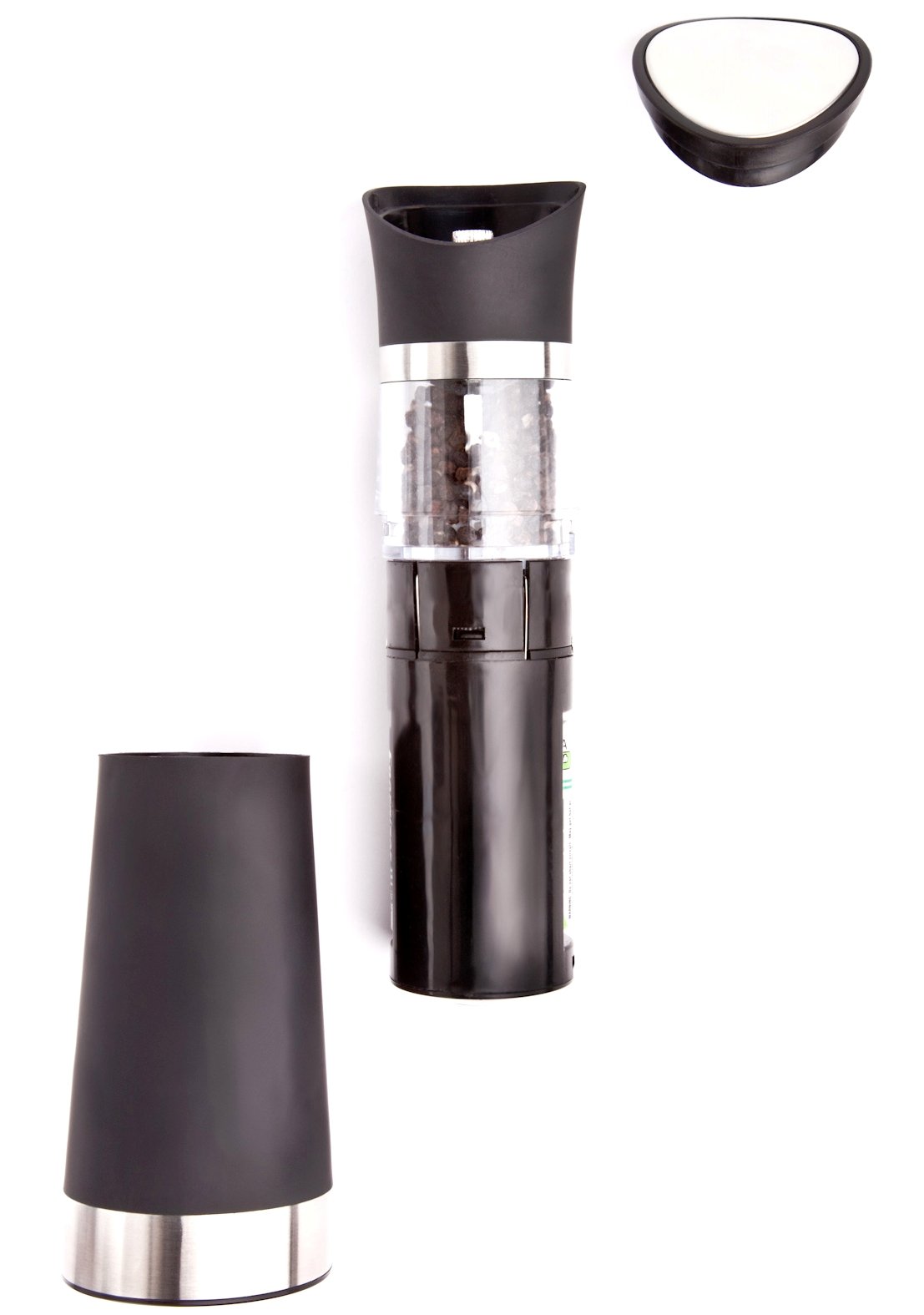 Ozeri Graviti Pro Electric Pepper Mill and Grinder - Automatic Battery-Operated Salt & Spice Grinder for Kitchen, Dining Table, or Camping Use