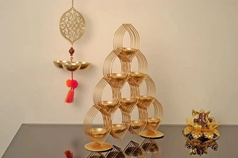 Large Metal Candle Holders - Set of 9 Decorative Tealight Holders for Dining Table, Living Room Centerpiece, Christmas Decorations & Home Décor | Perfect for Weddings, Parties & Holiday Lighting