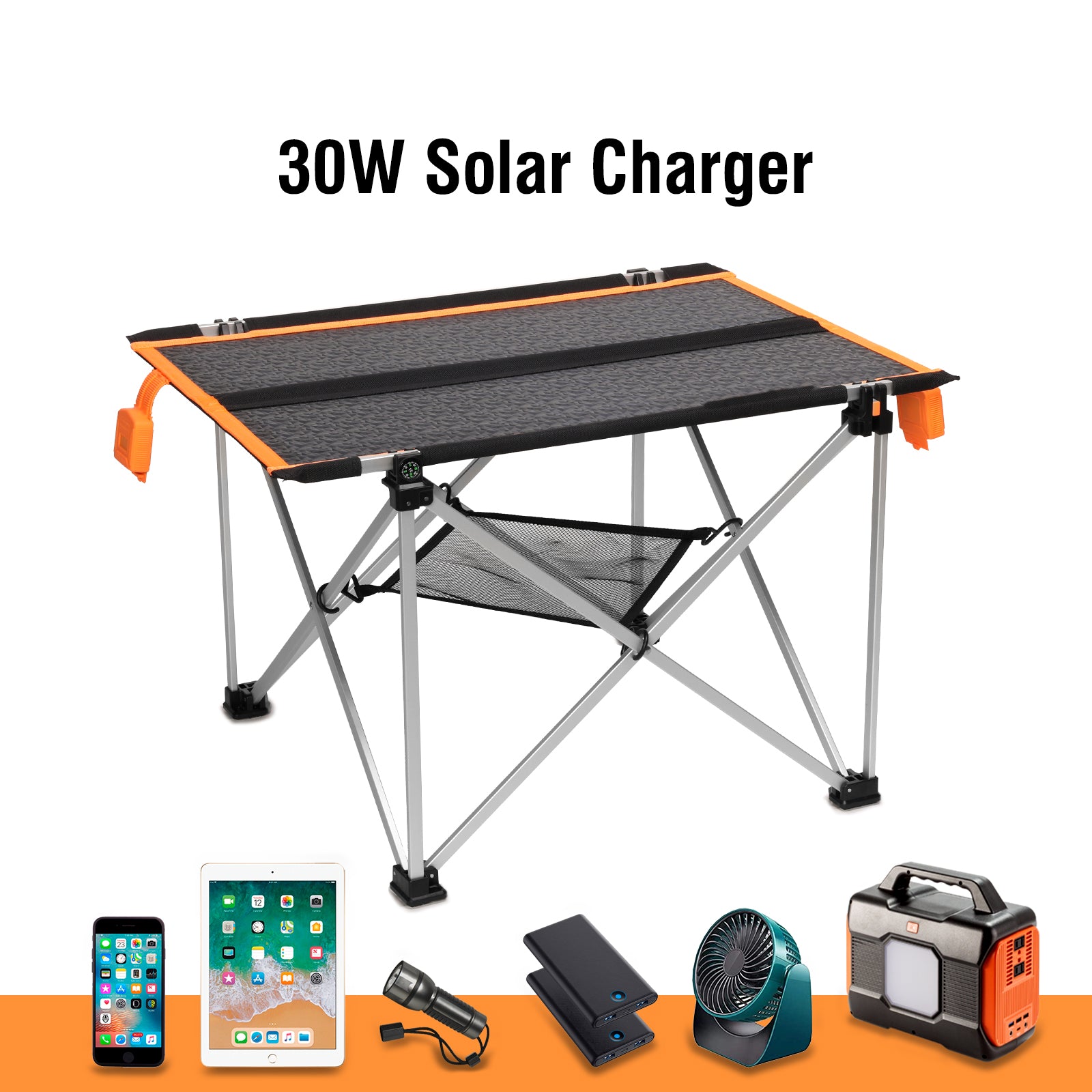 Raddy ST30 30W Foldable Solar Camping Table with IP65 Waterproof - Portable Solar Panel Charger for Outdoor Adventures, Camping, Hiking & Emergency Power Supply