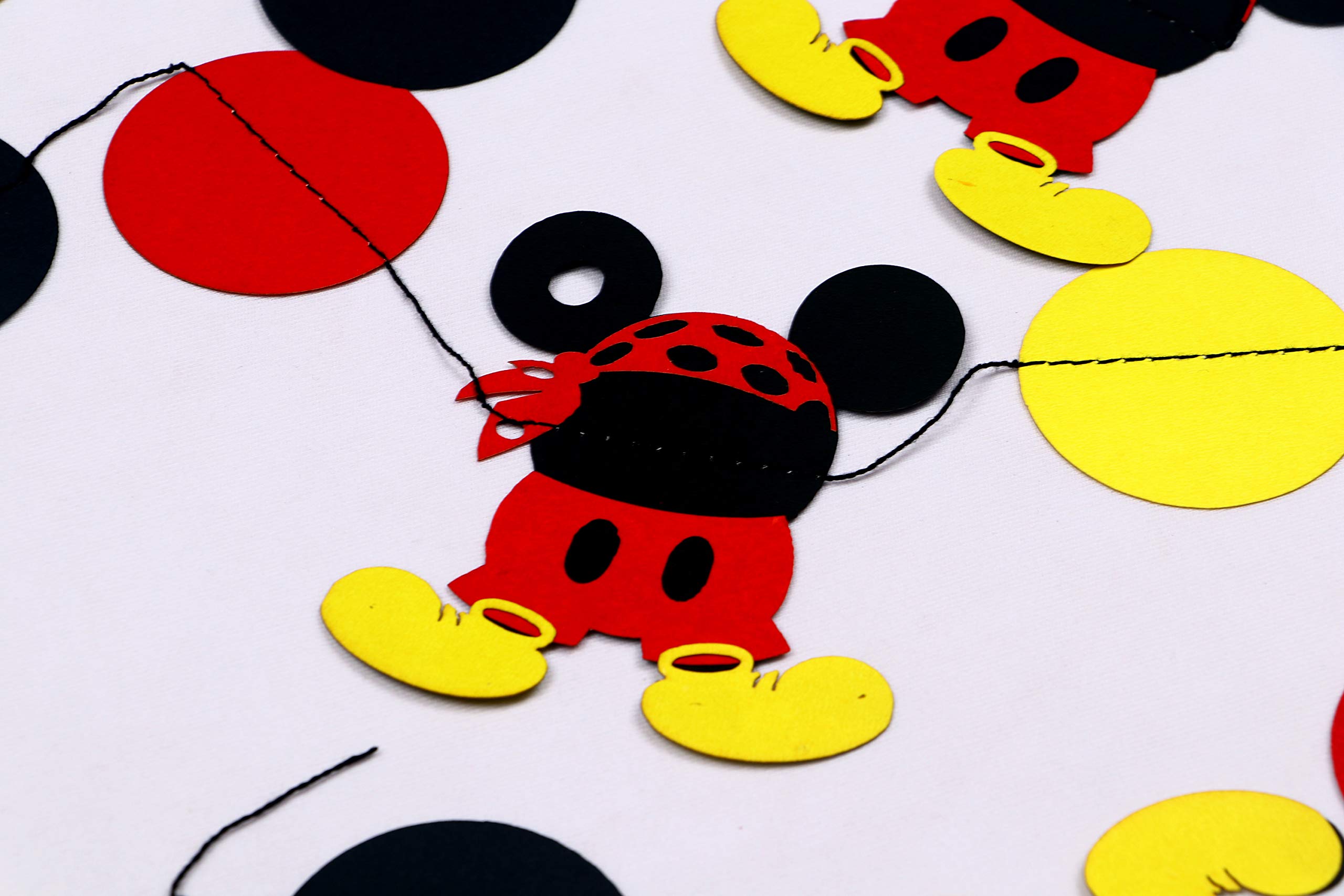 Minnie Mouse Birthday Party Garland - Premium Mid-Length Decoration for Kids' Birthday Parties, Baby Showers & Disney Themed Events - Seyal® Party Decorations