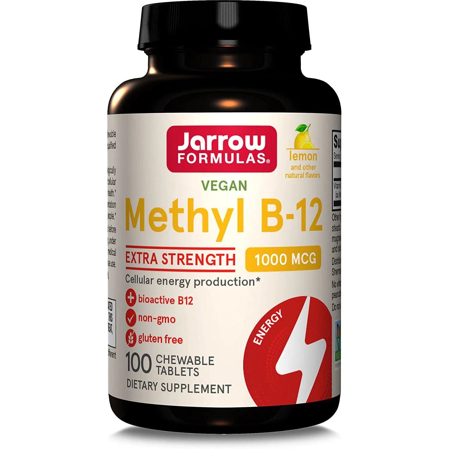 Jarrow Formulas Methyl B12 1000mcg Supplement - Supports Energy, Brain Function & Nervous System Health - Ideal for Vegans & Vegetarians