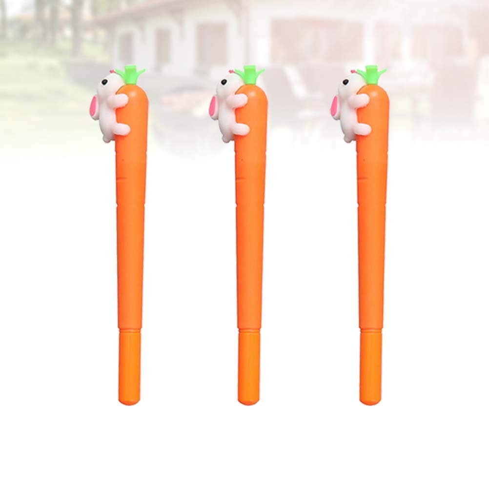 BinaryABC Carrot Bunny Rabbit Gel Ink Pens - 5Pcs Set, Cute Easter Gifts & Party Decorations for Kids, Office, School Supplies, and Spring Festival Celebrations