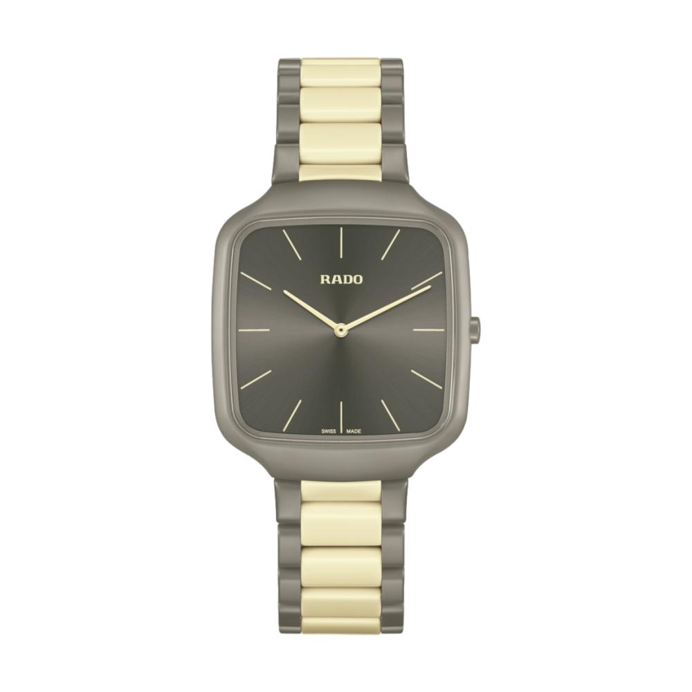 True Square Thinline Watch - Les Couleurs Le Corbusier Brown/Grey Dial - Minimalist Unisex Watch for Men & Women - Perfect for Office, Casual Wear & Special Occasions