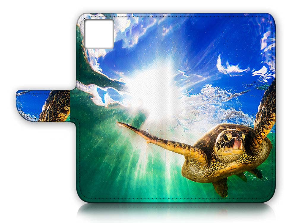 Premium Flip Wallet Phone Case Cover for iPhone 13 Pro Max - A24444 Sea Turtle Design | Slim Protective Case with Card Slots & Magnetic Closure | Perfect for Everyday Use, Travel & Business