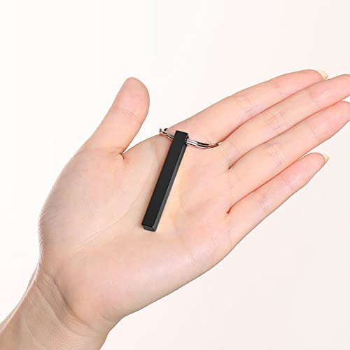 VNOX Personalized 4-Sided Engraved Stainless Steel Keychain - Custom Vertical Bar Key Ring for Men & Women - Perfect Gift for Family, Lover, Best Friend & Bridesmaid - Ideal for Everyday Carry, House Keys, Car Keys & Office Use