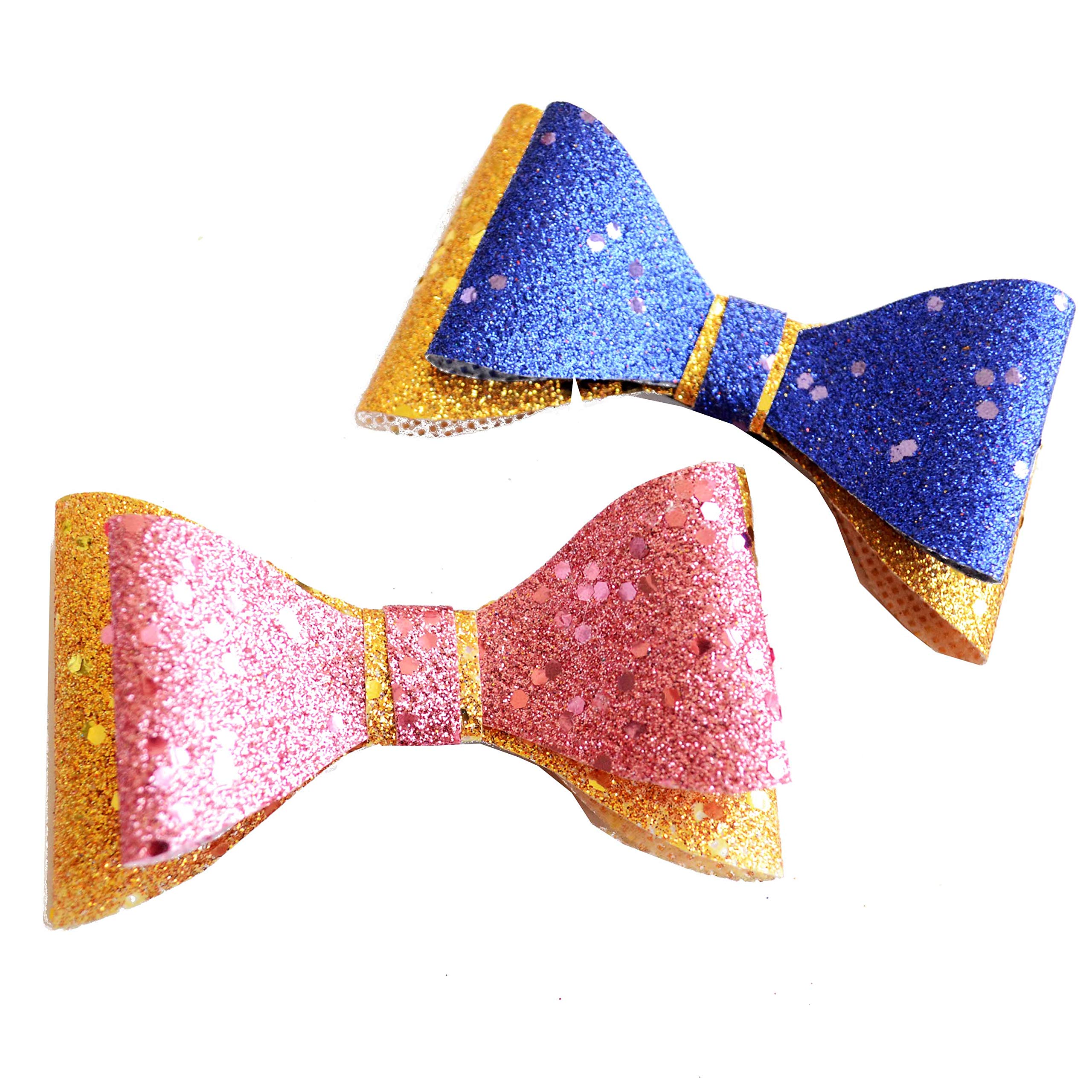 Pretty Ponytails Hair Bow Gift Set - Pink, Blue & Gold Hair Accessories for Girls | Perfect for School, Parties & Special Occasions | Must-Have Hair Bows