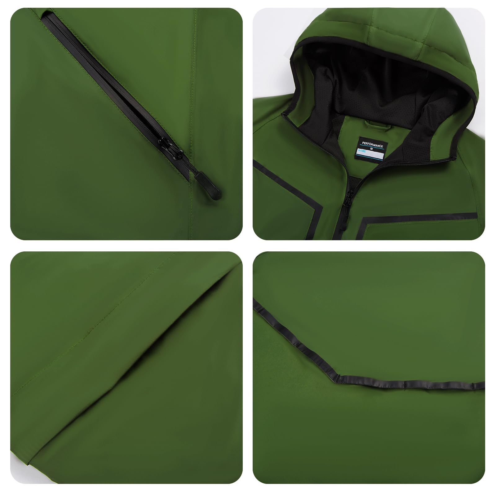 K.E.J. Men's Waterproof Golf Rain Jacket - Lightweight & Breathable Performance Rain Suit for Outdoor Sports - Perfect for Golfing, Hiking & Camping in Wet Weather