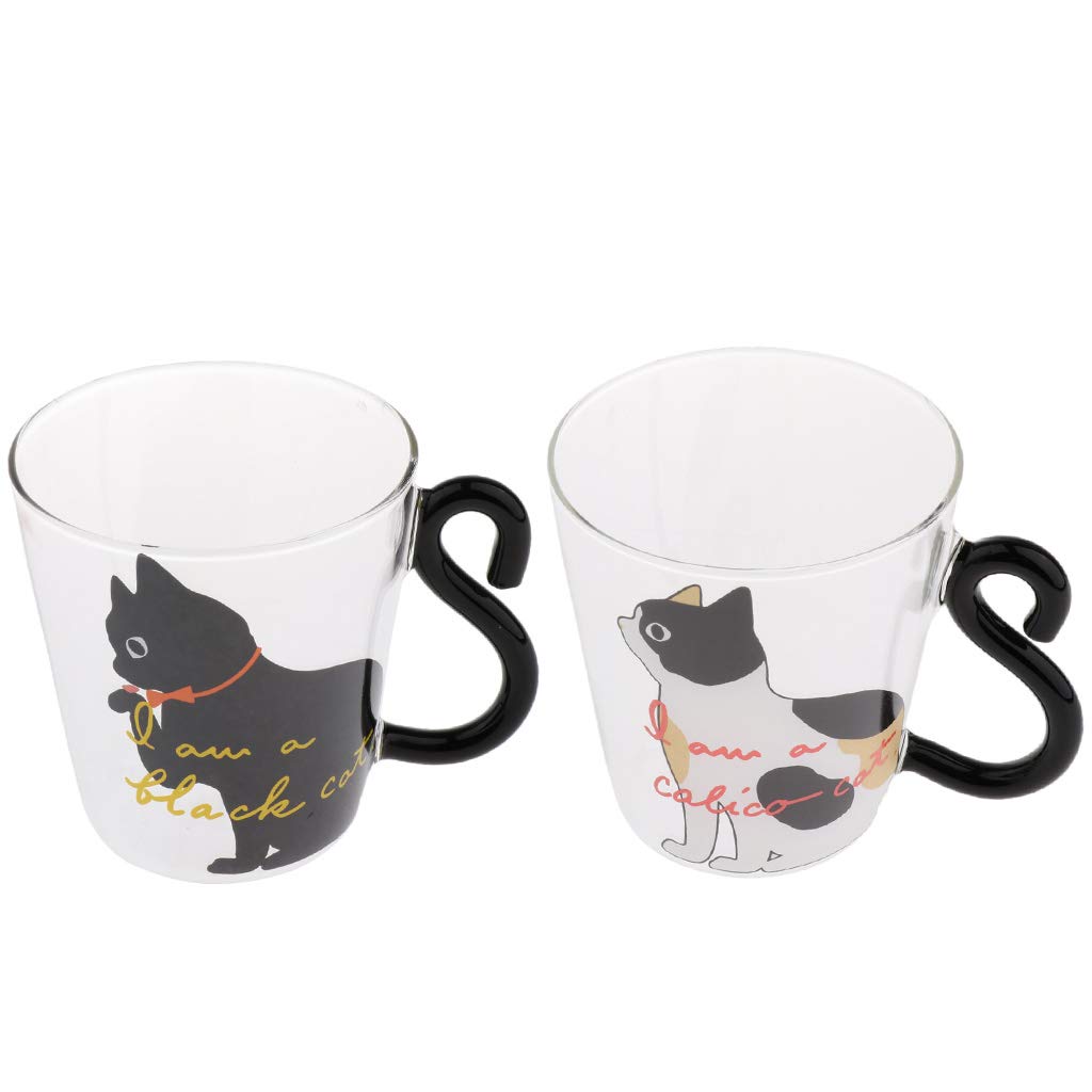 Blesiya 2-Style Artistic Cat Design Double-Wall Glass Mug - 250ml Heat-Resistant Coffee & Tea Cup - Perfect for Home, Office, and Gift Giving