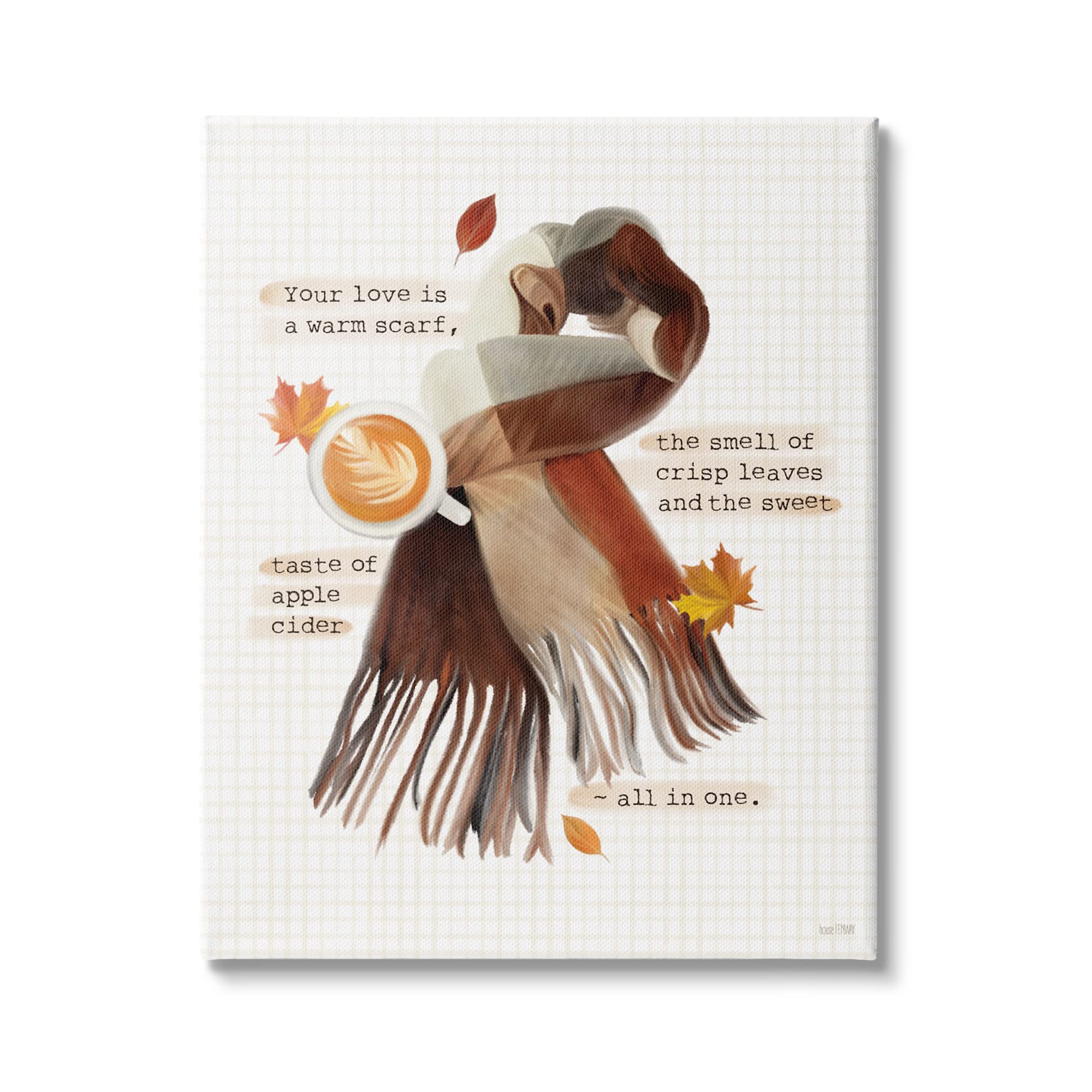 Stupell Industries Romantic 'Your Love is A Warm Scarf' Canvas Wall Art - 24x30 Inches, Orange - Perfect for Living Room, Bedroom & Home Decor