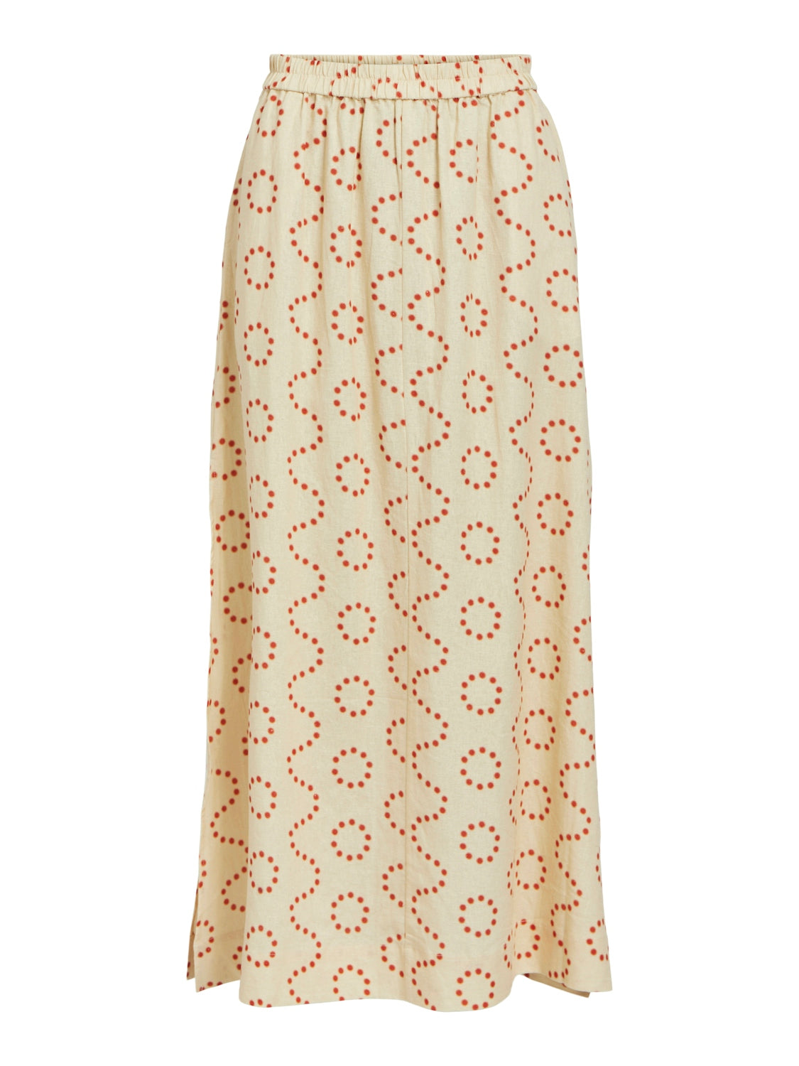 Chany Long High Waisted Skirt for Women - A-Line Midi Skirt with Pockets, Sandshell & Flame Scar Colors - Perfect for Office, Date Night & Casual Outings