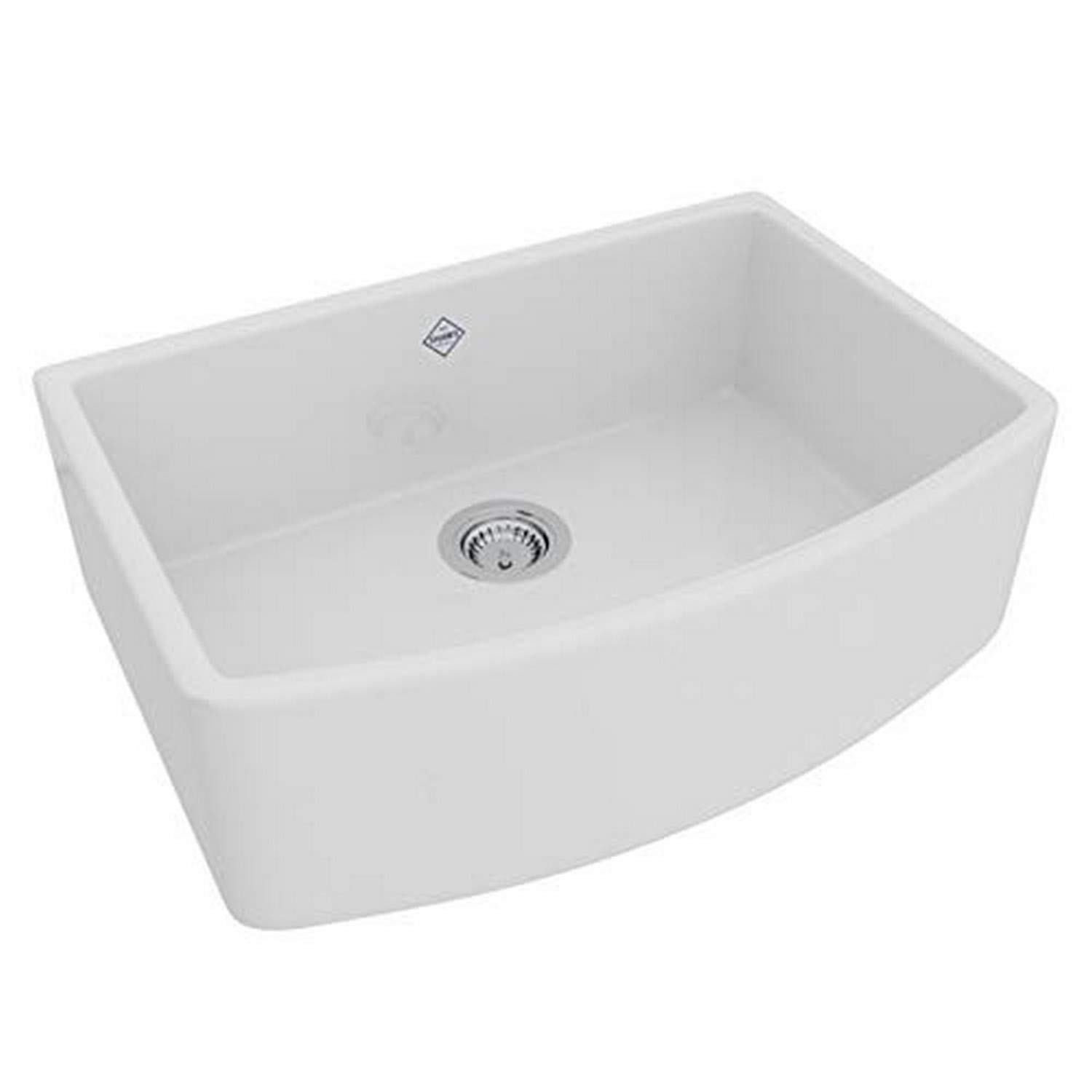 ROHL RC3021WH Fireclay Kitchen Sink in White - Durable Farmhouse Apron Front Sink for Modern & Rustic Kitchens