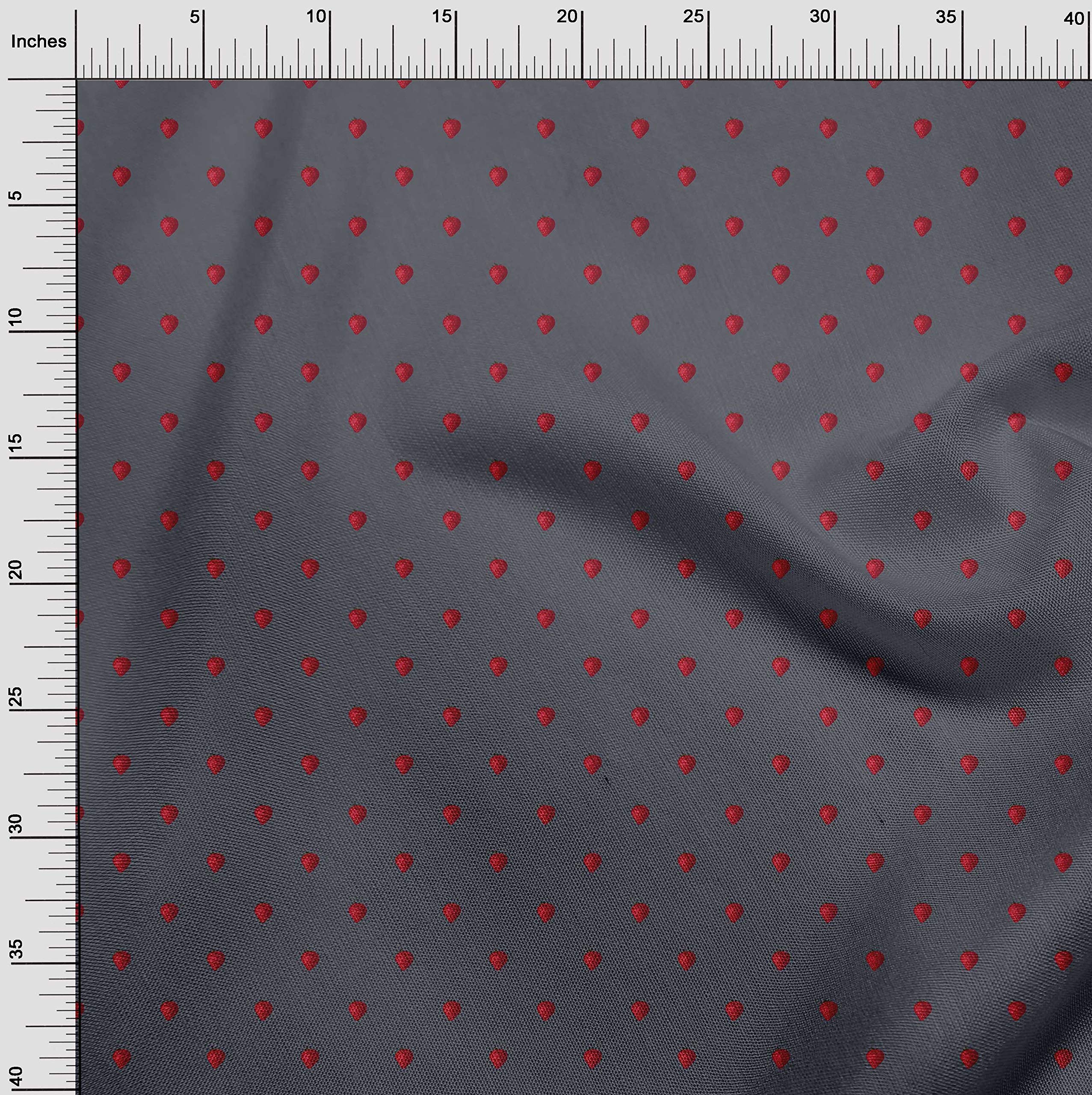 Premium Cotton Flex Fabric - Strawberry Fruit Printed Craft Material - 40 Inch Wide for DIY Sewing, Quilting, and Home Decor Projects
