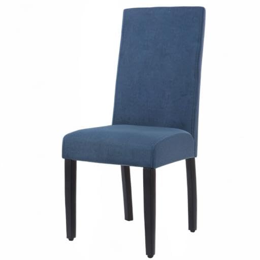 WestinTrends Linox Upholstered Dining Room Chairs Set of 2 - Modern Parsons Chairs with Linen Fabric & Solid Wood Legs in Blue - Perfect for Kitchen, Dining Table, and Home Office