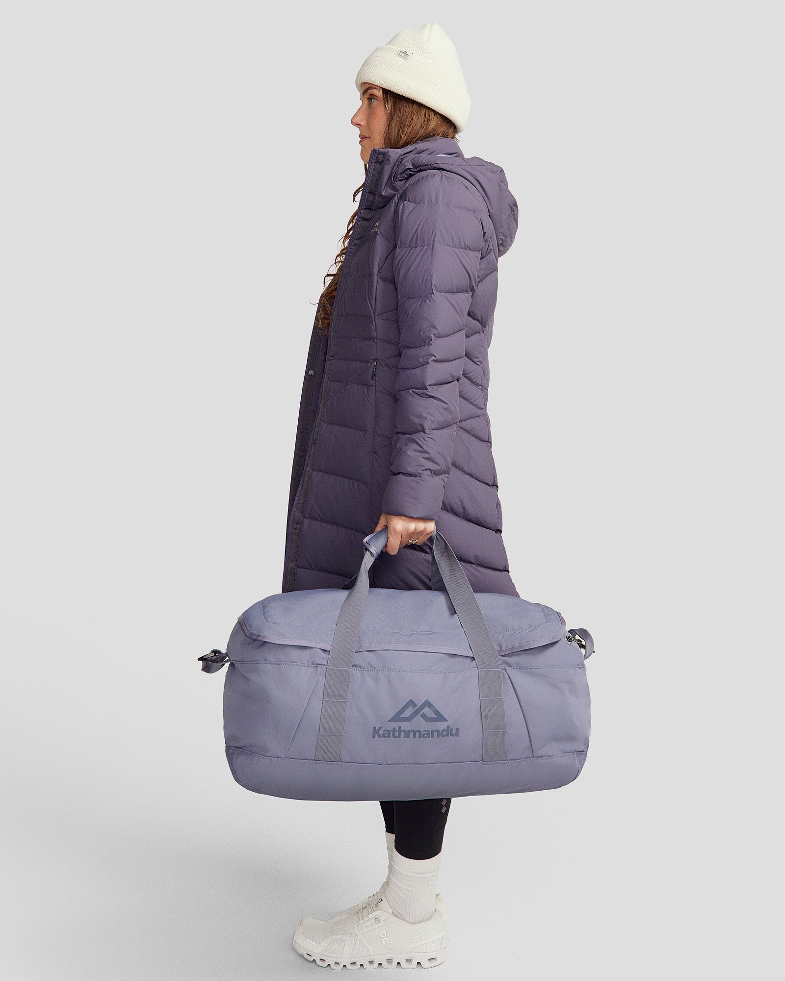 Indus Base Duffel 50L Dark Haze - Large Travel Duffel Bag for Gym, Sports & Weekend Getaways - Water-Resistant Durable Carry-On Luggage